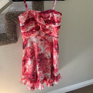 Pretty dress with bright pink flowers